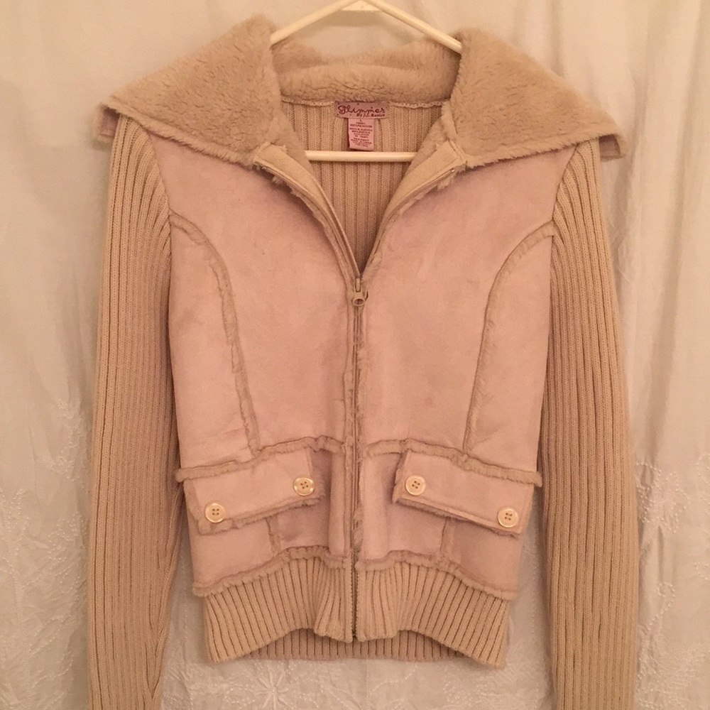 💫NEW beautiful suede knit shearling jacket💫